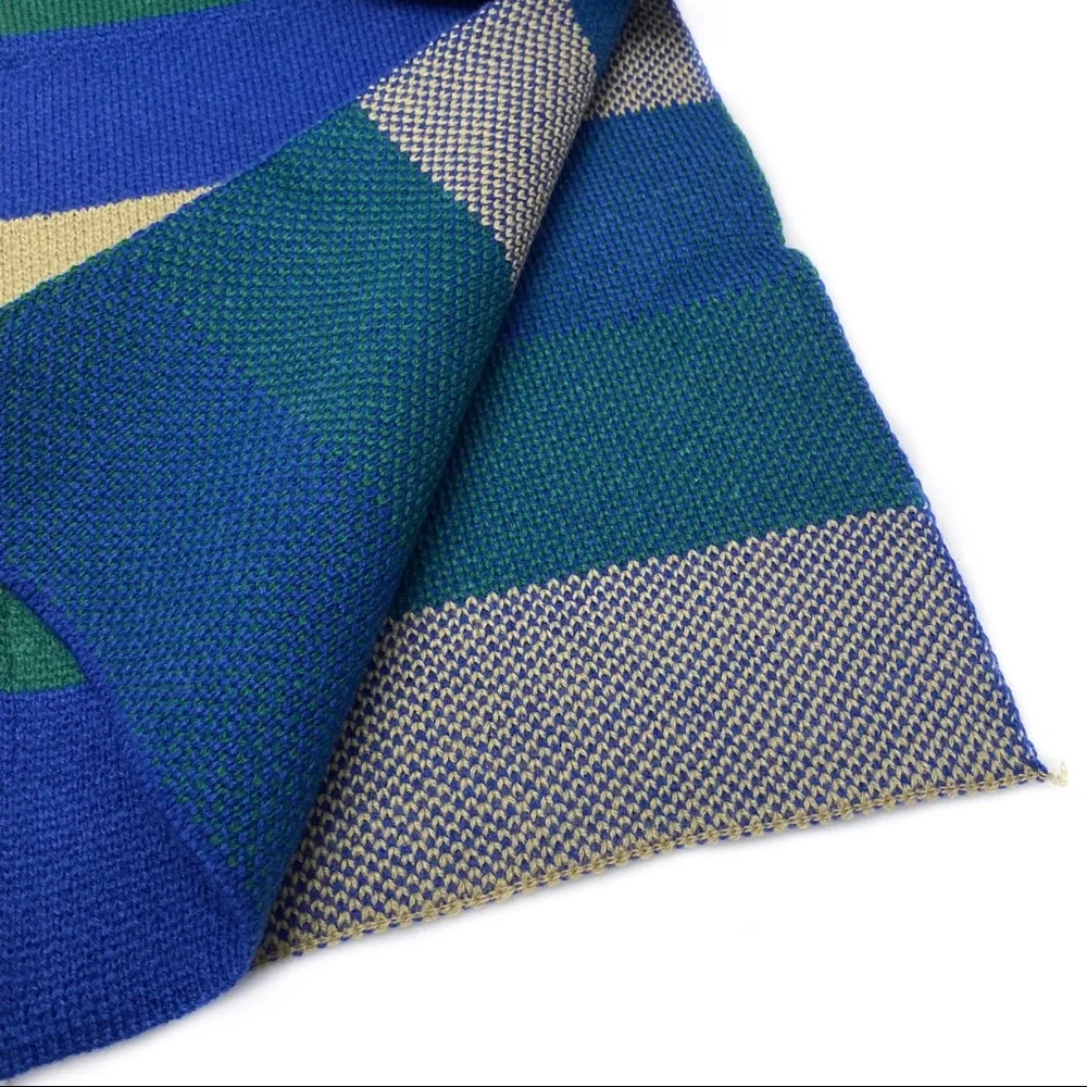 Unisex Winter Knit Colorblock Scarf